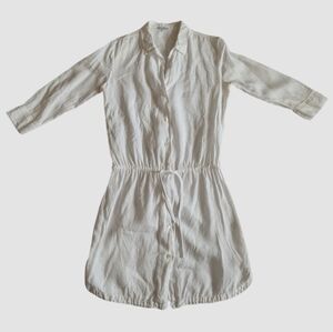 James Perse 100% Linen Long Sleeve Shirt Dress Size 1(Small)